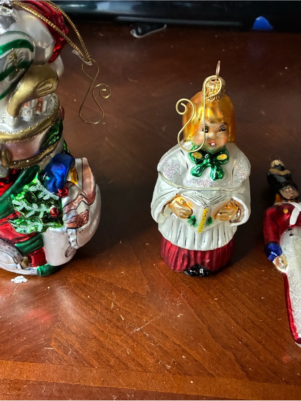 Lot Of 3 Vintage Glass Christmas Ornaments